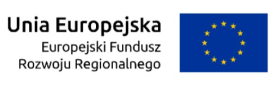 Flaga Uni Europejskiej z napisem Unia Europejska. Europejski Fundusz Rozwoju Regionalnego